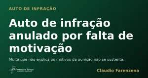 Capa do informe sobre auto de infração anulado por falta de motivação, informe do escritório Farenzena Tonon Advogados