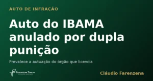 Auto de infração do IBAMA anulado por dupla punição, prevalência do órgão estadual