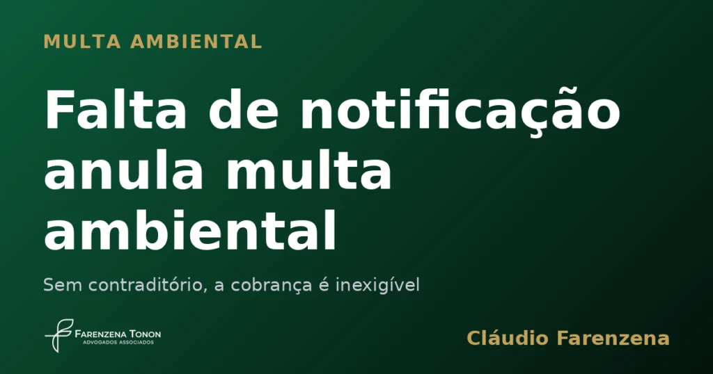 Capa do artigo sobre multa ambiental anulada por falta de notificação válida