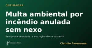 Capa: multa ambiental por incêndio anulada sem nexo