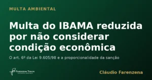 Capa do informe sobre multa do IBAMA reduzida por não considerar a condição econômica do infrator em área de Reserva Legal, informe do escritório Farenzena Tonon Advogados