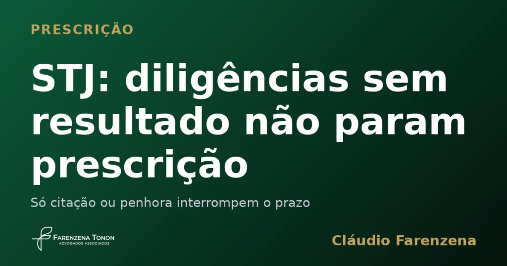 Capa sobre prescrição intercorrente na execução fiscal de multa ambiental, informe do escritório Farenzena Tonon Advogados