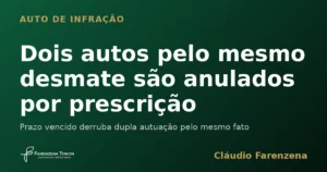 Capa sobre auto de infração e prescrição: dois autos pelo mesmo desmatamento anulados, informe do escritório Farenzena Tonon Advogados