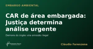 Cadastro Ambiental Rural de area embargada analisado por ordem judicial