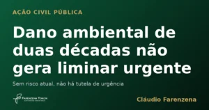 Capa do artigo sobre ação civil pública ambiental em que dano de duas décadas não gera liminar urgente