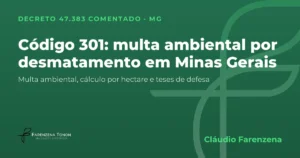Capa: código 301 do Decreto 47.383/2018, multa ambiental por desmatamento em Minas Gerais