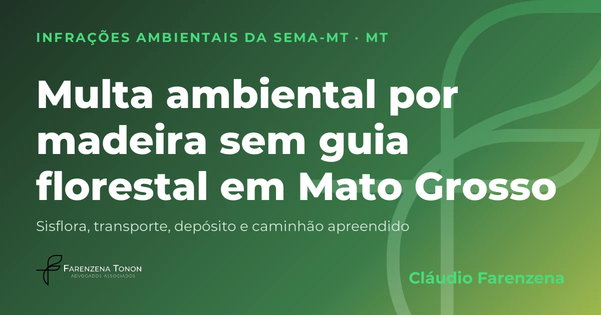 Capa: madeira sem guia florestal em Mato Grosso, autuação da SEMA-MT