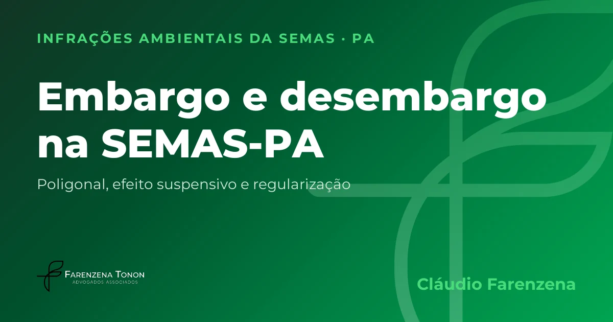 Capa: embargo ambiental no Pará, autuação da SEMAS-PA