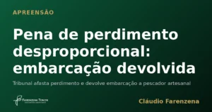 Pena de perdimento de embarcação afastada por desproporcionalidade em auto de infração ambiental