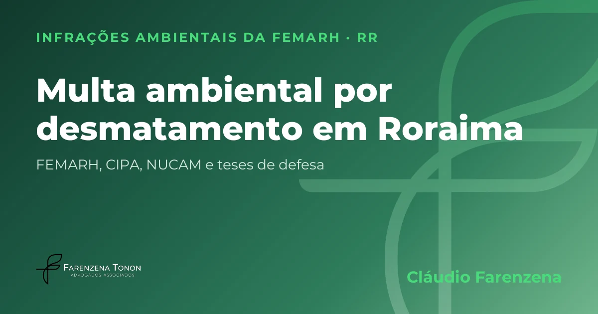 Capa: desmatamento em Roraima, autuação da FEMARH